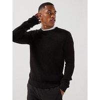 Jack & Jones Panel Knitted Jumper - Black