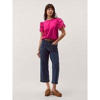 Monsoon Bev Broderie Jersey T-Shirt - Pink