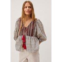 Monsoon Laila Tie Front Top - Cream