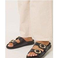 Yours Extra Wide Fit Brushed Buckle Mule