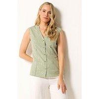 Long Tall Sally Stripe Belted Blouse - Green