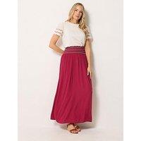 Long Tall Sally Waist Detail Maxi Skirt - Berry Red