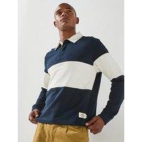 Jack & Jones Frederiksberg Blocking Rugby Sweat Polo Shirt - Navy