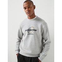 Jack & Jones Club Branding Crew Sweat - Light Grey