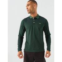 Jack & Jones Mens Alves Long Sleeve Polo Shirt With Chest Logo - Pineneedle