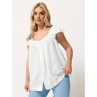 Yours Curve Linen Cap Sleeve Top