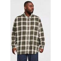 Jack & Jones Plus James Flannel Long Sleeve Shirt - Dark Green