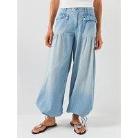 Free People Lotus Balloon Jeans - Blue