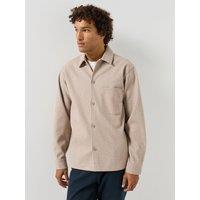 Jack & Jones Mens Loose Fit Knit Marl Overshirt - Oatmeal