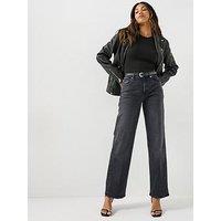 7 For All Mankind Stovepipe Straight Luxe Vintage Jeans - Black