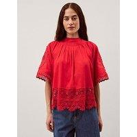 Monsoon Emory Lace Top - Red