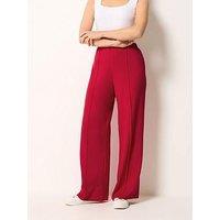 Long Tall Sally Textured Wide Leg Trousers 36" - Red