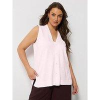 Yours Curve Knitted Waistcoat - Pink