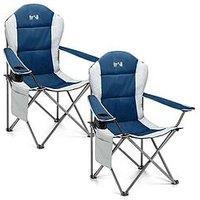 Trail Falcon Padded Camping Chair 2 Pack - Blue