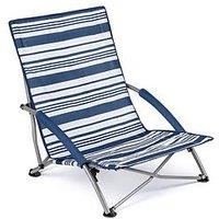 Trail Sisken Low Folding Beach Chair - Navy Stripe