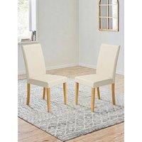 The Very Collection Primo Pair Of Cream Faux Leather Dining Chairs