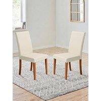 The Very Collection Primo Pair Of Cream Faux Leather Dining Chairs