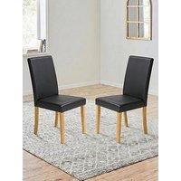 The Very Collection Primo Pair Of Black Faux Leather Dining Chairs