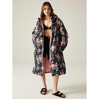 Regatta Ladies Cath Kidston Changing Robe - Black Hackney Rose