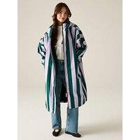 Regatta Ladies Cath Kidston Changing Robe - Lilac & Green Candy Stripe