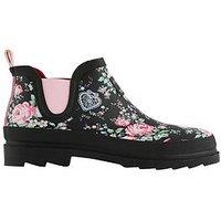 Regatta Ladies Cath Kidston Low Welly - Black Hackney Rose