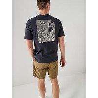 Barbour Relaxed Fit Moonwell Back Graphic T-Shirt - Navy