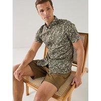 Barbour Relaxed Fit Orton Printed Short Sleeve Shirt - Green