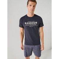 Barbour Moorside Logo Tailored Fit T-Shirt - Navy