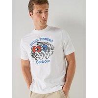 Barbour Relaxed Fit Gone Fishing T-Shirt - White