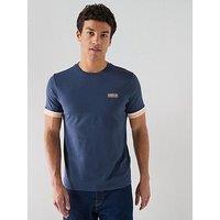 Barbour International Deep Cuff Evan Tipped T-Shirt - Navy