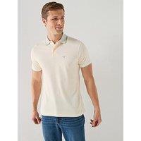 Barbour Denwick Tipped Tailored Fit Polo Shirt - Cream