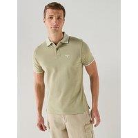 Barbour Denwick Tipped Tailored Fit Polo Shirt - Light Green