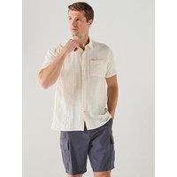Barbour Relaxed Fit Kingswood Ripstop Short Sleeve Shirt - Cream