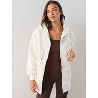 The Very Collection Womens Relaxed Zip Up Hoodie - Ecru