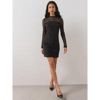 The Very Collection Womens Macrame Insert Stretch Mini Dress - Black
