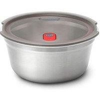 Black+Blum Microwavable Stainless Steel Round Food Bowl - Grey & Red