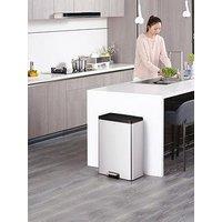 Eko Essential Recycling Pedal Bin 20L+20L - Silver