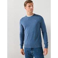 Hackett Essential Cotton Crew Knitted Jumper - Blue