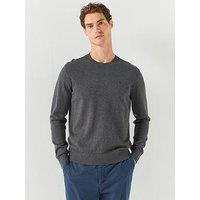 Hackett Essential Cotton Crew Knitted Jumper - Dark Grey