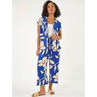 Roman Floral Mono Print V-Neck Shirt
