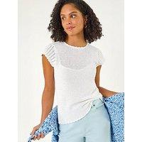 Roman Crochet Broiderie Knit Top