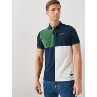 Hackett Heritage Number Colour Block Polo Shirt - Navy