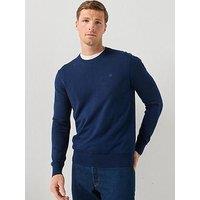 Hackett Essential Cotton Crew Knitted Jumper - Navy