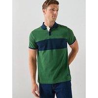 Hackett Heritaage Chest Panel Polo Shirt - Green