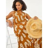 Roman Border Print Smock Maxi Dress