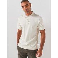 Boss Patterned Collar Stretch Polo Shirt - Open White