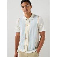 Boss C-Lastro Knitted Short Sleeve Shirt - White