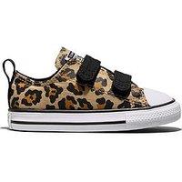 Converse Infant Leopard Chuck Taylor All Star 2V Trainers - Brown