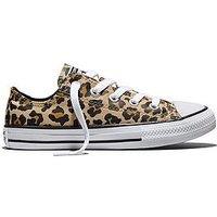 Converse Kids Leopard Chuck Taylor All Star Trainers - Brown