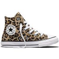 Converse Kids Leopard Chuck Taylor All Star Trainers - Brown
